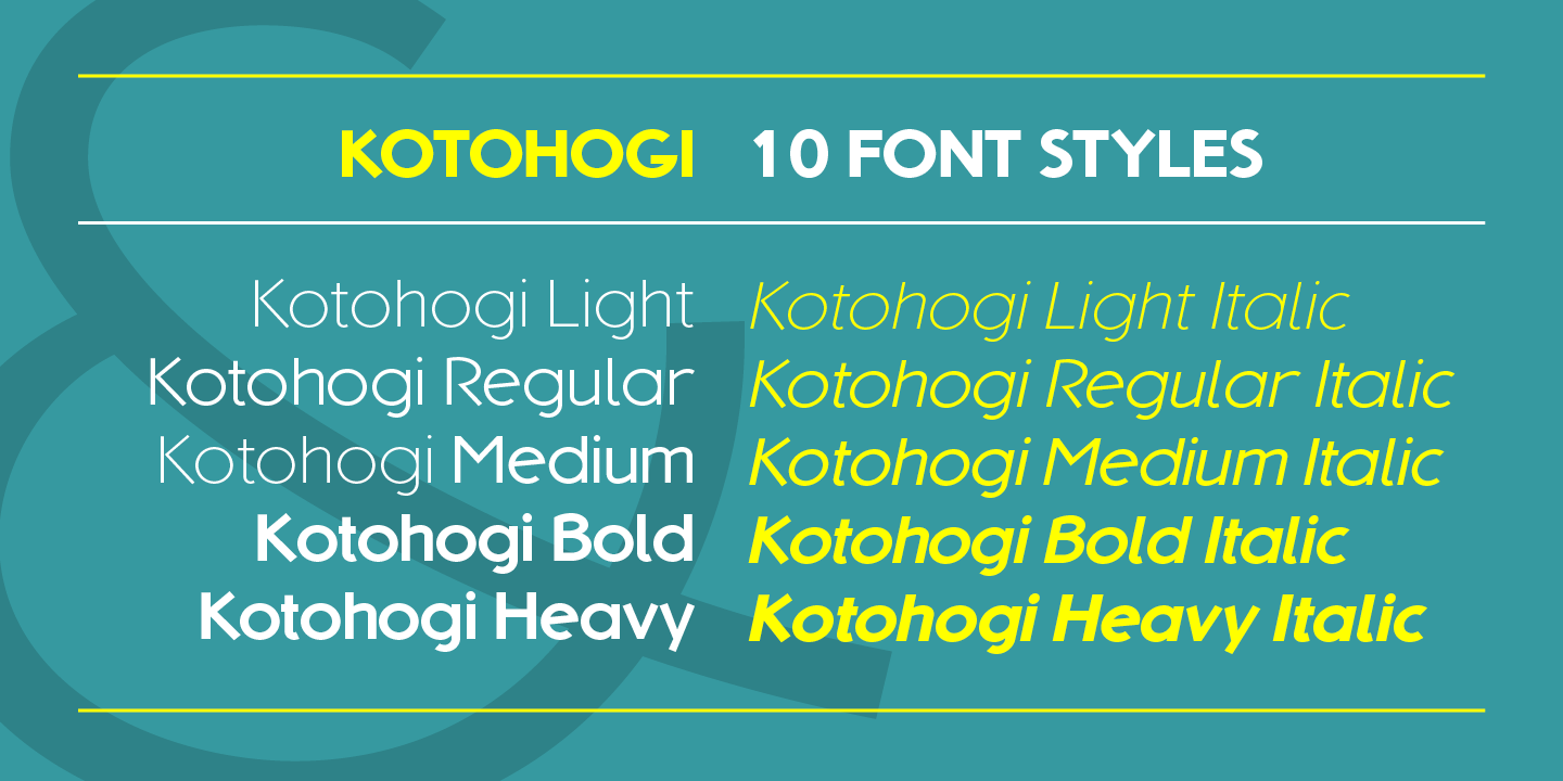 Пример шрифта Kotohogi Heavy Italic